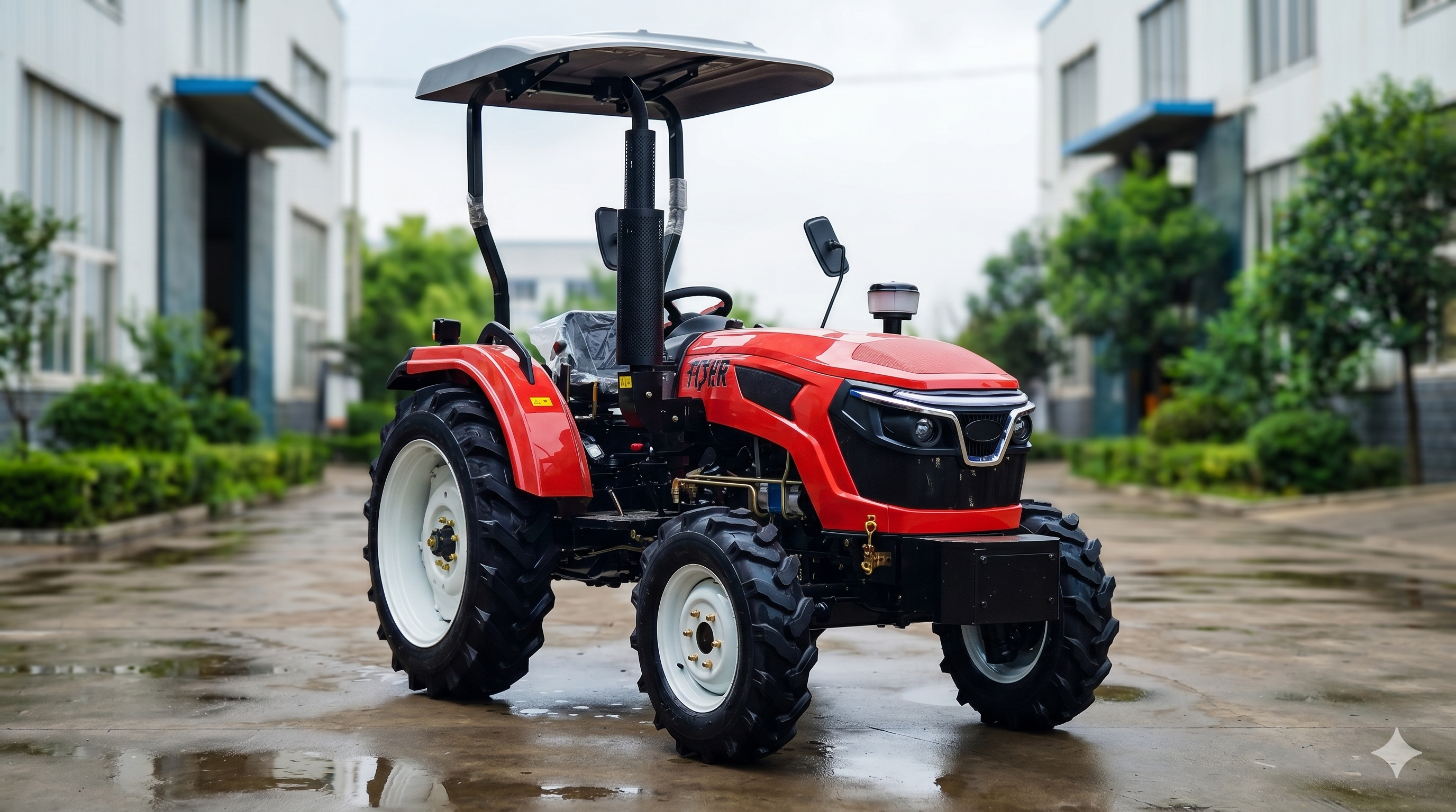 Agricultor usando hoyadora mecánica para sembrar